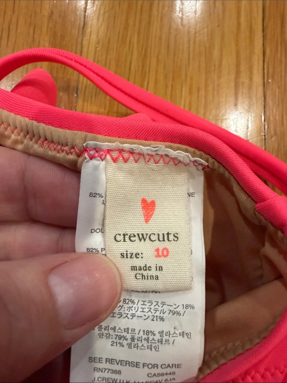 Crewcuts girls pink bikini size 10 .